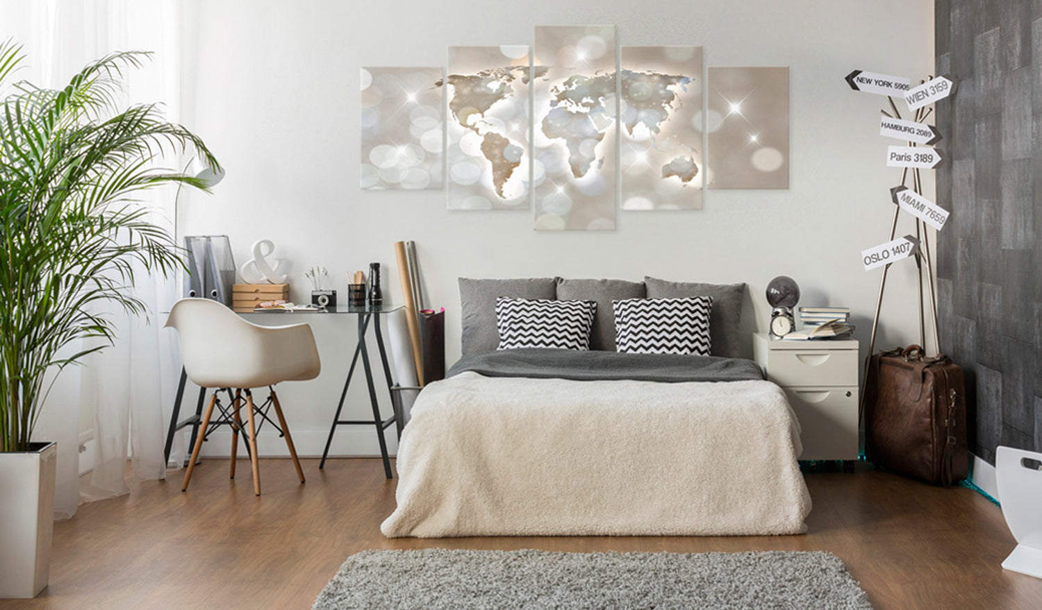 Weltkarte als Leinwandbild - Wandbild - Lux Mundi