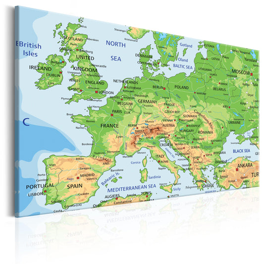 Weltkarte als Leinwandbild - Wandbild - Map of Europe