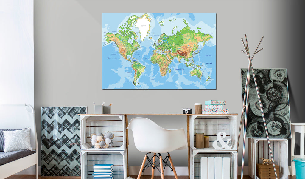 Weltkarte als Leinwandbild - Wandbild - Explore the World!