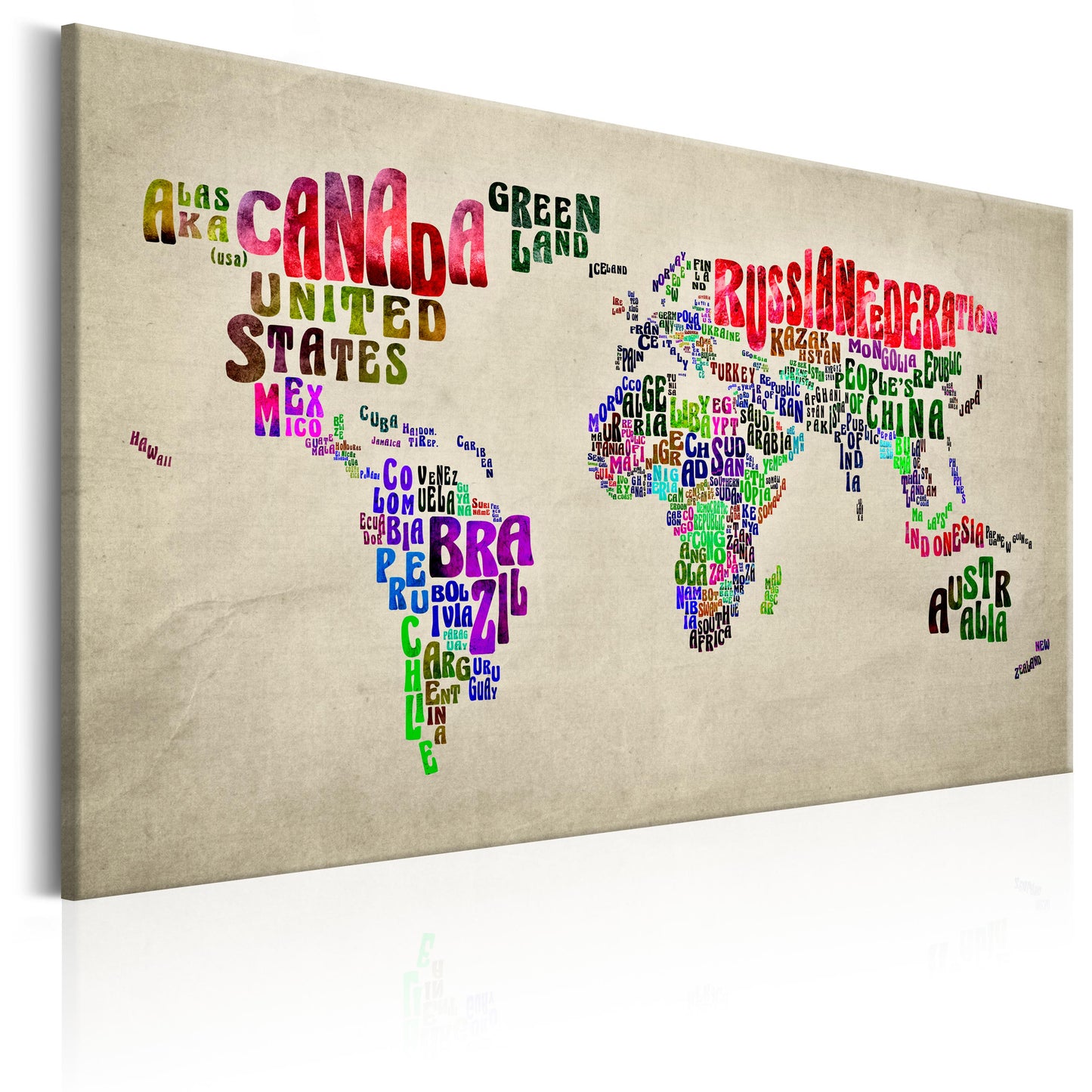 Weltkarte als Leinwandbild - Wandbild - World Map: World Tour (EN)
