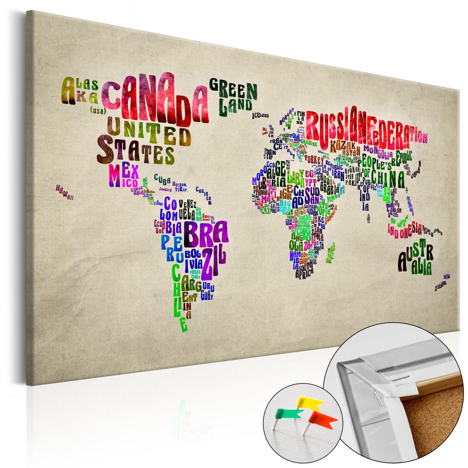 Pinnwand - Weltkarte Global Tournee (EN) - WELTKARTEN24