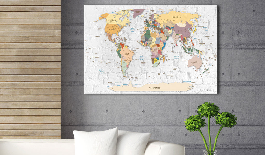 Weltkarte als Leinwandbild - Wandbild - Walls of the World