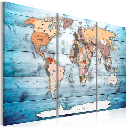 Weltkarte als Leinwandbild - Wandbild - Sapphire Travels