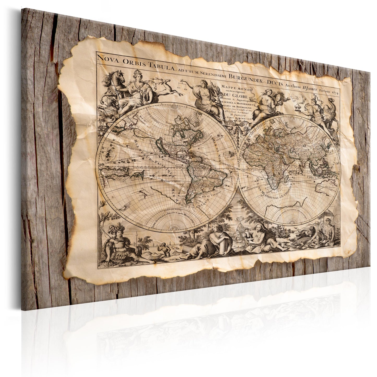 Weltkarte als Leinwandbild - Wandbild - The Map of the Past