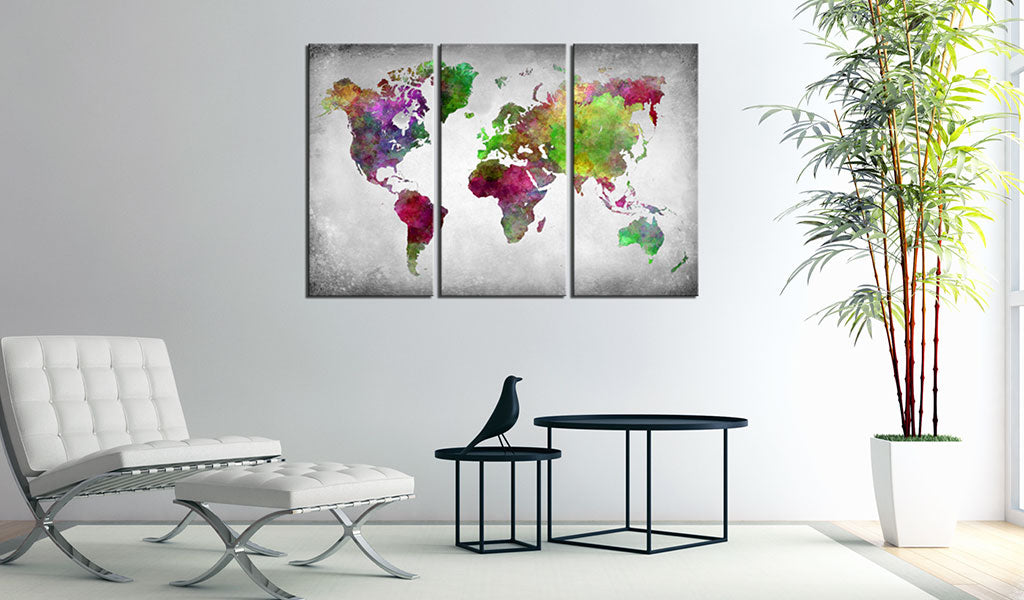 Pinnwand - Weltkarte Diversity of World (3-teilig) - WELTKARTEN24
