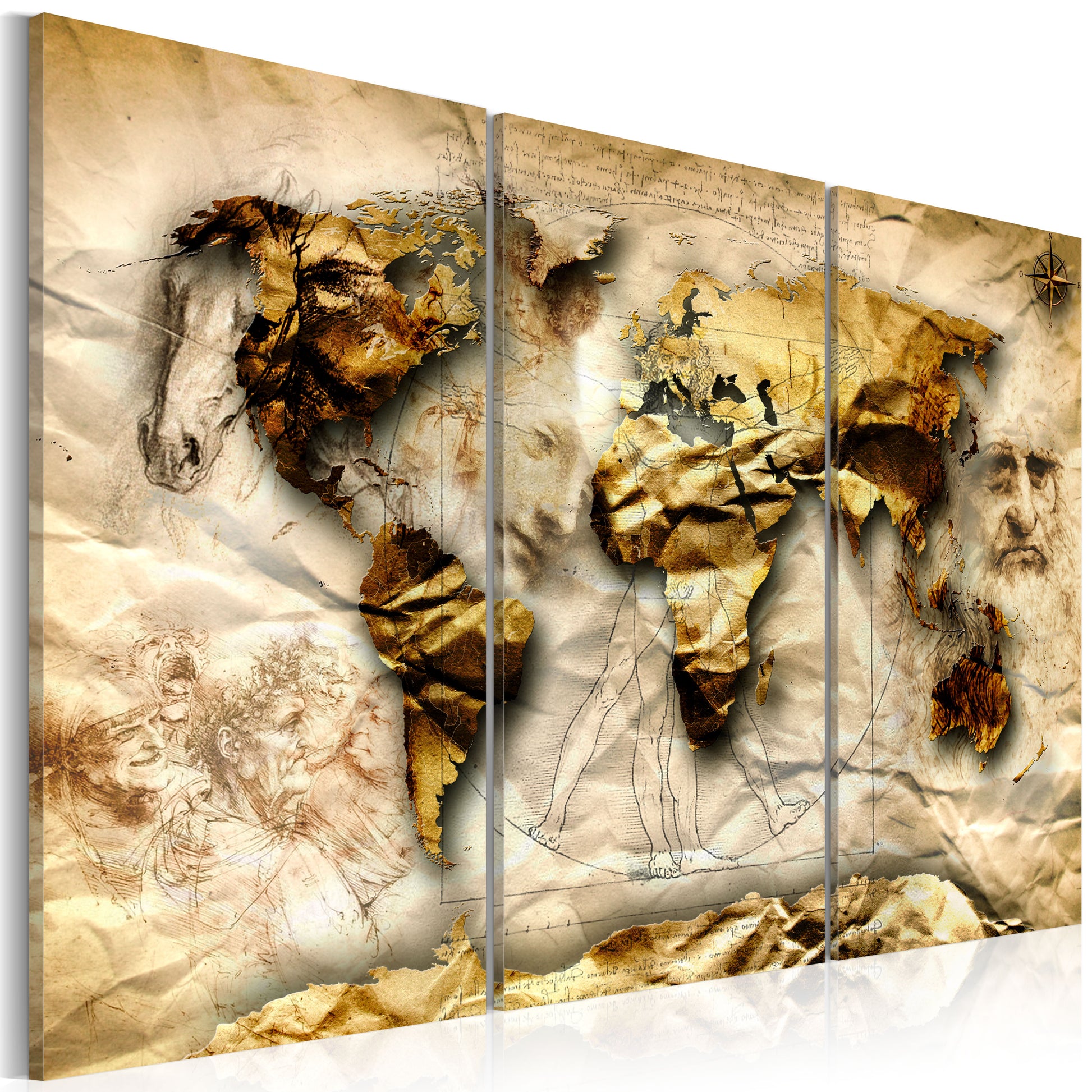 Weltkarte als Leinwandbild - Wandbild - Anatomy of the World