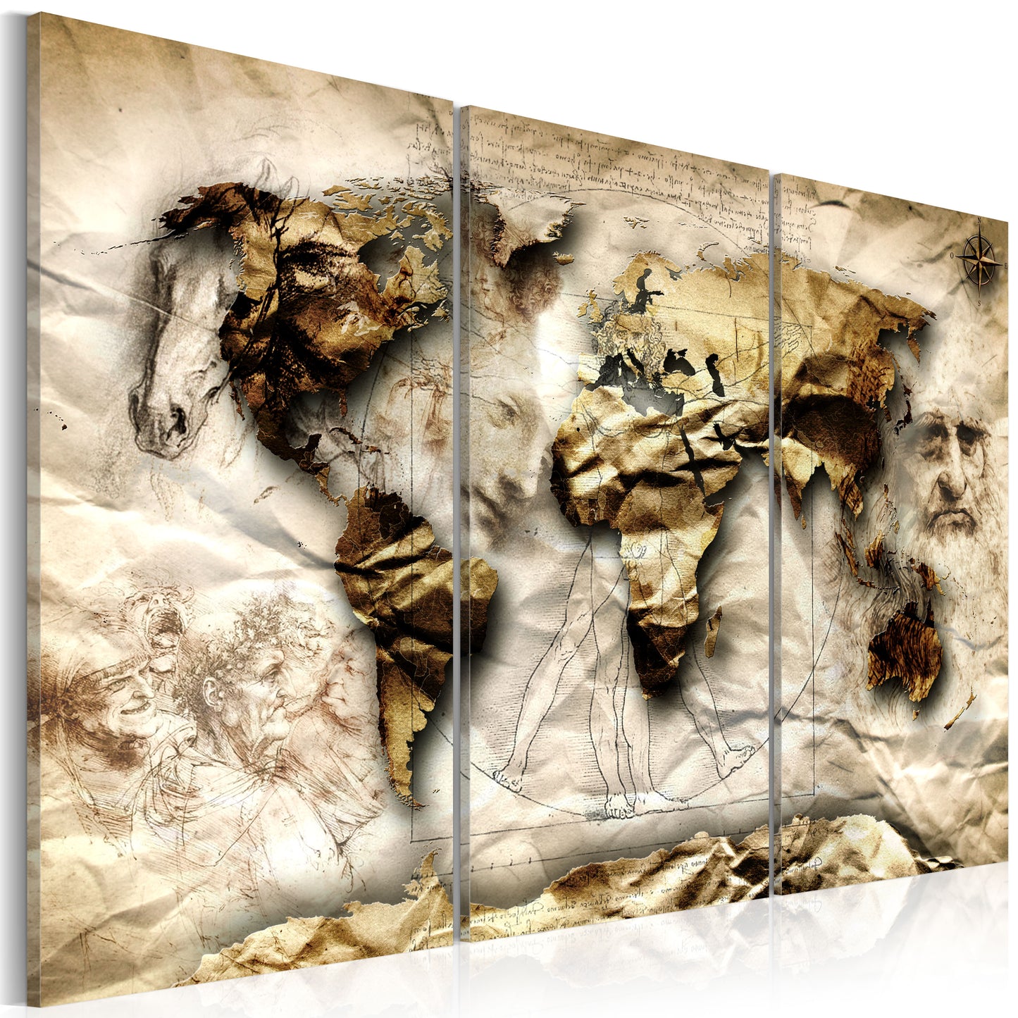 Weltkarte als Leinwandbild - Wandbild - Empire of Science