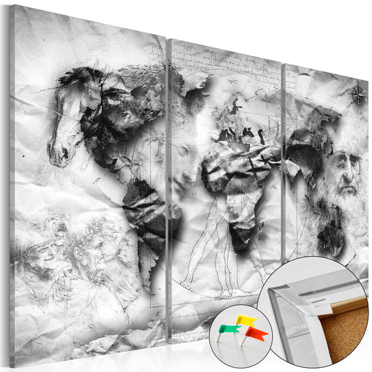 Pinnwand - Weltkarte World's Design - WELTKARTEN24
