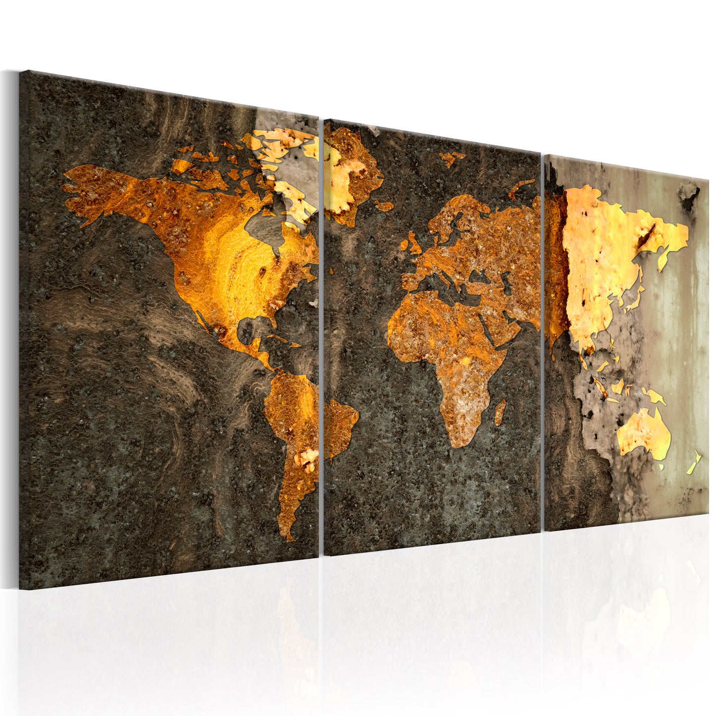 Weltkarte als Leinwandbild - Wandbild - Metal World