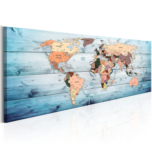 Weltkarte als Leinwandbild - Wandbild - World Maps: Sapphire Travels