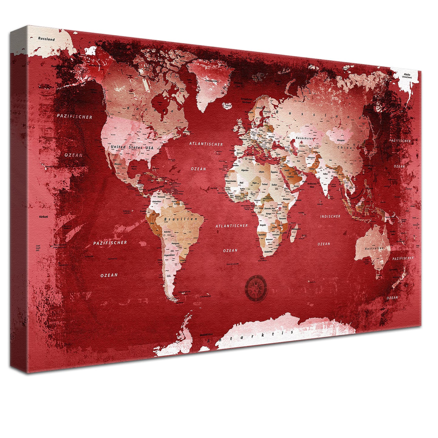 Pinnwand - Weltkarte Red - WELTKARTEN24
